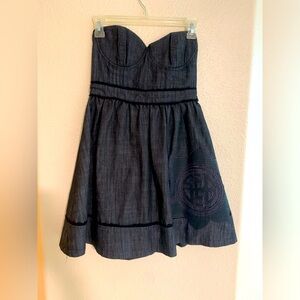 Custom Mini soft denim dress by Miami designer Size 2